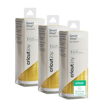 Imagem de Cricut Smart Permanent Vinyl (5.5in x 48in, Holographic Gold) for Joy Machine, Permanent Vinyl for Cricut Joy, Matless Cutting Permanent Adhesive Vinyl, 3pk