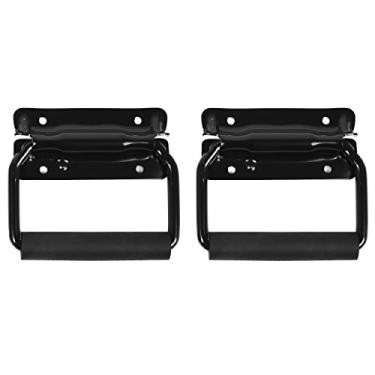 Imagem de TCH Pacote com 2 cabos grandes com mola de aço resistente para montagem na superfície com cabo acolchoado – caixa com acabamento preto para caixa de som no peito do armário