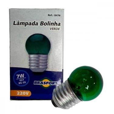 Imagem de Lampada Bolinha Brasfort 7Wx220V. Verde - Kit C/25 Pecas, 220V