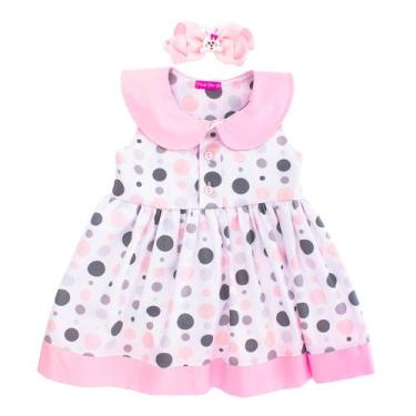 Imagem de Vestido de Bolinha Com Laço Bebê, Criança Menina do P ao 4 - Mundo Nin