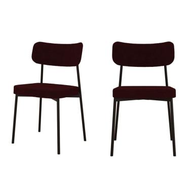 Imagem de Kit com 2 Cadeiras para Sala de Jantar Mona Yescasa Bordô