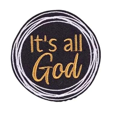 Imagem de It's All God Good Jesus Christ Cross Crucifixo Christian Heaven Bible Church Worship Pray Catolic Savior Lord Christianity 6.3 cm Iron On Bordado Termoadesivo para roupas