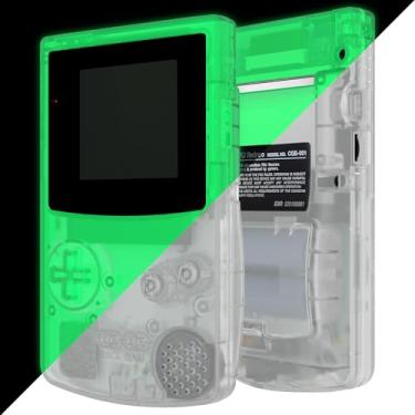 Imagem de IPS Ready Upgraded eXtremeRate Glow in Dark - Green Replacement Shell Full Housing Cover & Black Screen Lens for Gameboy Color – Fit for GBC OSD & Regular IPS & Standard LCD – No Console & IPS Screen