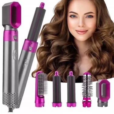 Imagem de Kit Secador de Cabelo 5 em 1 Seca Escova Modela 110V Profissional Inov