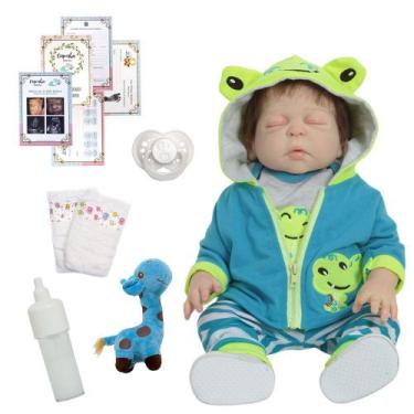 Imagem de Bebê Reborn Masculino Fio a Fio Corpo Vinil Enxoval Pelúcia - Cegonha 