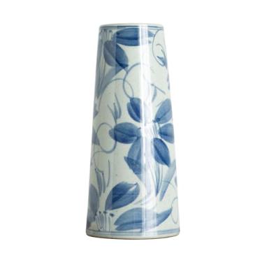 Imagem de Vaso Vaso de cerâmica retrô Azul e branco Enfeite de porcelana Vaso de flores chinês Sala de estar Arranjo de flores na varanda Vaso de flores