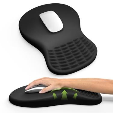 Imagem de MEKASS Mouse pad ergonômico com descanso de pulso, mousepad de espuma viscoelástica para alívio da dor no túnel do carpo