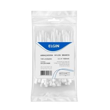 Imagem de Cinta abracadeira nylon pa66 2.5x100 p100 branca - Elgin