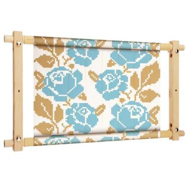 Imagem de Moldura de rolagem de tapeçaria bordada Moldura de ponto cruz 30,5 x 5