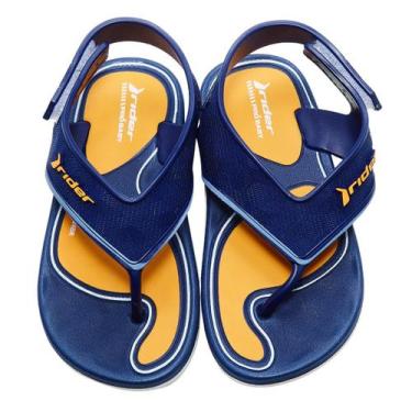 Imagem de Chinelo Infantil Grendene Rider R Line Plus II Menino, Azul, Amarelo, 