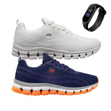 Imagem de Kit 2 Tênis Gmm Shoes Resistente para Caminhada Academia Treino + Relógio Masculino-Masculino