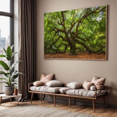 Imagem de Quadro com Moldura Sala Quarto 90x60 Arvore Centenária Decorativo Horizontal Grande Hall