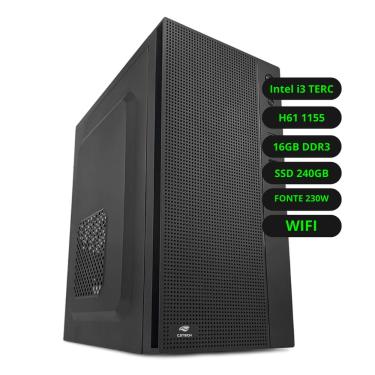 Imagem de Computador CPU Intel Core I3 Terceira Geração Placa Mãe H61 Memoria Ram 8GB SSD 240GB Wifi Fonte 230w Bivolt