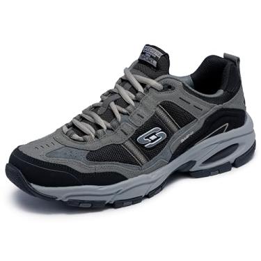 Imagem de Skechers Tênis masculino Vigor 2.0 Trait Memory Foam, Carvão/Preto, 13 Wide