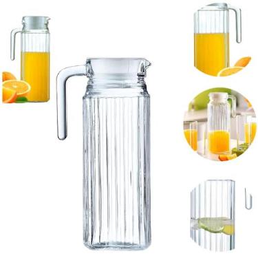 Imagem de Jarra de Vidro Com Tampa para Água Sucos Bebidas 1 Litro - Ingá Import
