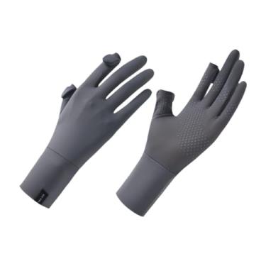 Imagem de menolana Luvas de proteção solar femininas que dirigem luvas completas de dedo completo não deslizam luvas solar finas luvas solar luvas para a praia de, Cinza Escuro