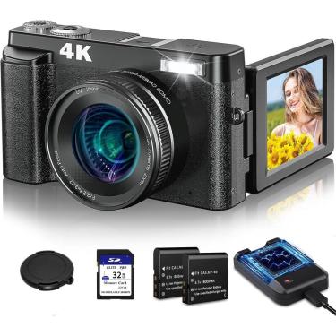 Imagem de Câmera digital AiTechny 4K 48MP Vlogging 16X Zoom para viagens