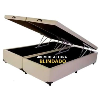 Imagem de Cama Bau Casal Bipartido - Super Reforçada. Corino 