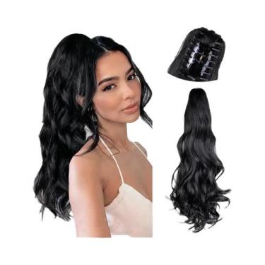 Imagem de Extensões de Cabelo Sintético Ondulado - 24 Polegadas - Multicoloridas