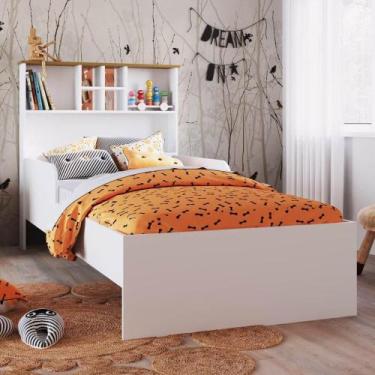 Imagem de Cama de Solteiro Infanto Juvenil 207cm Cabeceira com Nichos - Art In Q