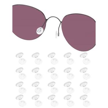 Imagem de JAPower 20 pares de almofadas de nariz de substituição para armação de óculos sem aro/sem moldura, protetores de nariz de silicone macio antiderrapantes almofadas de ponte de nariz (redondas