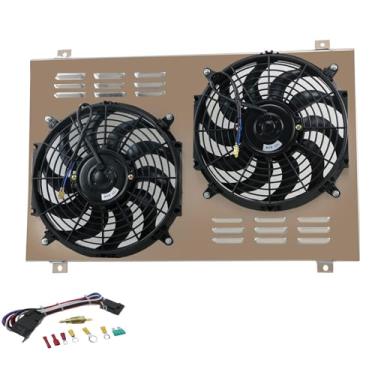 Imagem de ENIGNELOOC Cobertura de alumínio + ventilador para Chevy Corvette C3 350 305 5.0 5.7L V8 1977~1982 Ventilador de radiador de alta saída 1978 1979 1980 1981