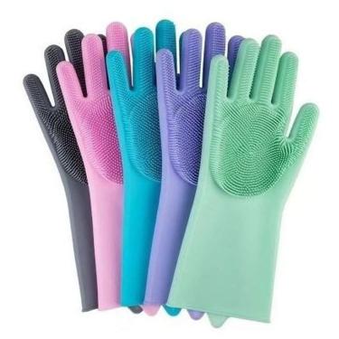 Imagem de Luva Esponja Multiuso Silicone Lava Louça AntiBacteriana