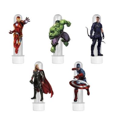 Imagem de 20 Tubetes 3d Personalizado Lembrancinha Vingadores - Barbara Utilidad
