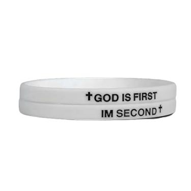 Imagem de Fuqimanman2020 GOD IS FIRST BRACELET, IM Second Christian Rubber Bracelet Silicone Bible Verses Pulseiras Inspiradoras Religiosas Motivacionais Pulseiras Pulseiras, Medium, Silicone, Sem Pedra