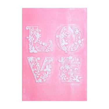 Imagem de BAOFALI Pasta de gravação 3D para fazer cartões, textura de plástico de amor, modelo de pasta de gravação para scrapbooking, álbum de cartolina, faça você mesmo, decoração de papel, artesanato, 16 x