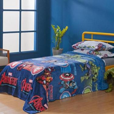 Imagem de Manta Solteiro Macia Marvel Vingadores Antialérgica Andreza - Andreza 