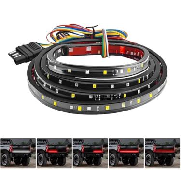 Imagem de Barra de luz de porta traseira de caminhão, faixa de luz de LED para porta traseira de fileira única com 5 modos, vermelho/branco para luz de freio de corrida traseira, seta, aviso de emergência, luz