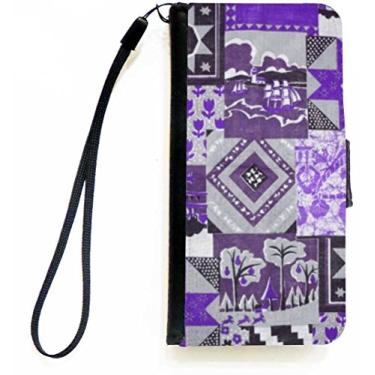 Imagem de Rikki Knight Capa tipo carteira flip de patchwork roxa com aba magnética para Apple iPhone 5c