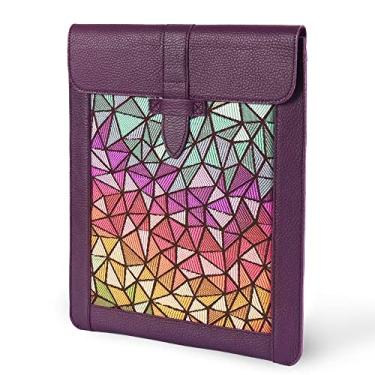 Imagem de Londo Bolsa de couro legítimo para tablet com teclado (roxo)
