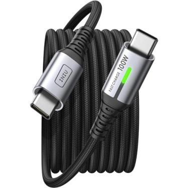 Imagem de INIU Cabo USB C para USB C de carregamento rápido de 100 W 1,2 m trançado de nylon para iPhone 15/15 Pro/15 Plus/15 Pro Max, Samsung S22 S21, iPad Pro MacBook Pro etc - MLO-D5CC1.2