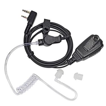 Imagem de UAYESOK Fone de ouvido de tubo acústico de 2 pinos com PTT, fone de ouvido de segurança de vigilância tipo K para rádio bidirecional Baofeng UV-5R BF-888s BF-F8HP UV-82 UV-82HP Kenwood Retevis