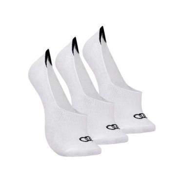 Imagem de Meia Olympikus Ultra Invisível Masculina Pacote com 3 Pares, Branco, U