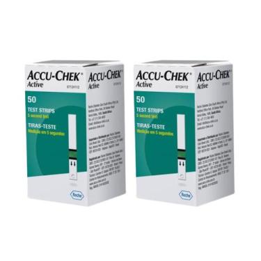 Imagem de Kit C2 Accu Chek Active de Glicemia C50 tiras  Roche