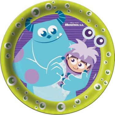 Imagem de Prato Monstros Sa - Embalagem com 8 unidades.