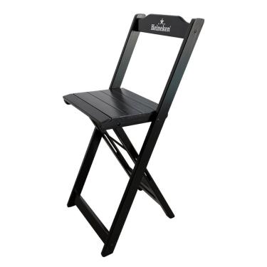 Imagem de Cadeira Bistrô Dobrável Madeira Personalizada Hei Preta - Cor: Preto