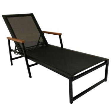 Imagem de Espreguiçadeira Modelo Frésia Com Braços Preto