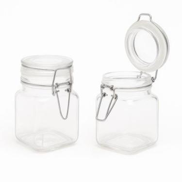 Imagem de 2 Potes Hermético de Vidro Porta Condimento Com Tampa 110ml - Fx