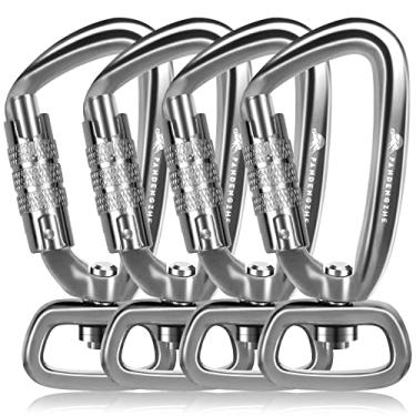 Imagem de PANDENGZHE Mosquetão Com Trava De 2,5" Anel Giratório Para Prender Animais Estimação, Coleira Cães, Camping, Chaveiros