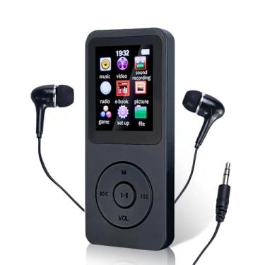 Imagem de MP3 Player Música, Bluetooth Digital Portátil, Bluetooth Hi-Fi Som sem Perdas Rádio FM Suporte Cartao de Memoria de Até 64 GB(Preto)