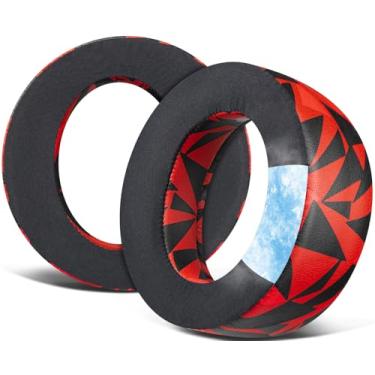 Imagem de SOULWIT Almofadas De Substituição Com Gel Refrescante Para Fones Ouvido Sem Fio Sony Playstation Ps5 Pulse Elite, Auriculares Espuma Isolamento Ruído - Red Storm