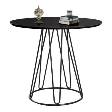 Imagem de Tampo redondo de vidro temperado preto para mesa 70cm - Tempermax