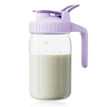 Imagem de Jarro de leite materno OneDream Mason Jar 950mL com tampa roxa