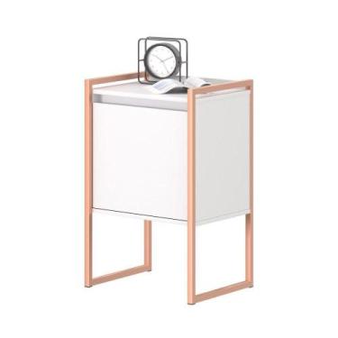 Imagem de Armario Baixo 1 Prateleira Azias Branco Cobre - CASA H