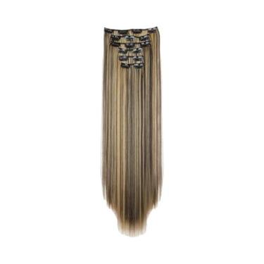 Imagem de Loira Preta 24 Polegadas Longas Extensões De Cabelo Sintético Reto 16 