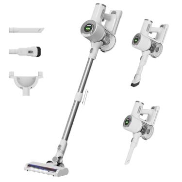 Imagem de BUTY BULU Aspirador De Pó Sem Fio, Bateria Recarregável 2200 Mah, 30 Kpa, Vassoura Elétrica Leve E Pequena, Autonomia 40 Minutos Para Limpeza Pisos Duros, Carpetes Pelos Animais, Tela Led